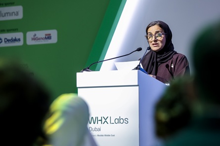 Her Excellency Sheikha Lubna Bint Khalid Al Qasimi delivers inaugural address at Womens Health Leadership Forum at Medlab Middle East